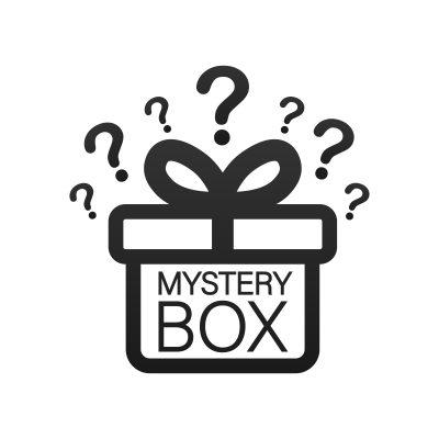 Box with question marks and the label "mystery box."